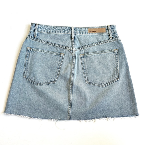 GRLFRND x REVOLVE Milla Zappa Light Wash Denim Mini Skirt with Raw Hem - Picture 3 of 8